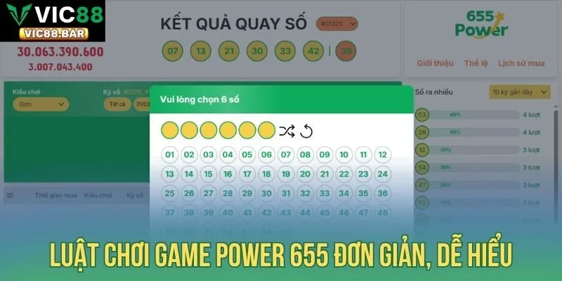 Luật chơi game Power 655 đơn giản, dễ hiểu