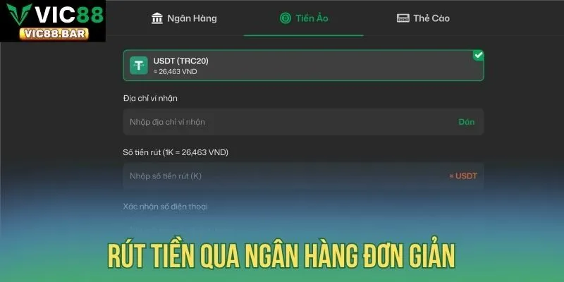 Rút tiền qua ngân hàng đơn giản