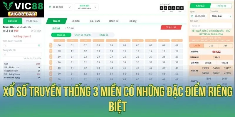 Xổ số truyền thống 3 miền có những đặc điểm riêng biệt